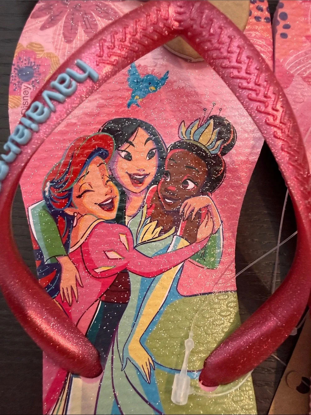 Havaianas Kids Pink Disney Princess Graphic Flip Flop Sandals! Size 13/1